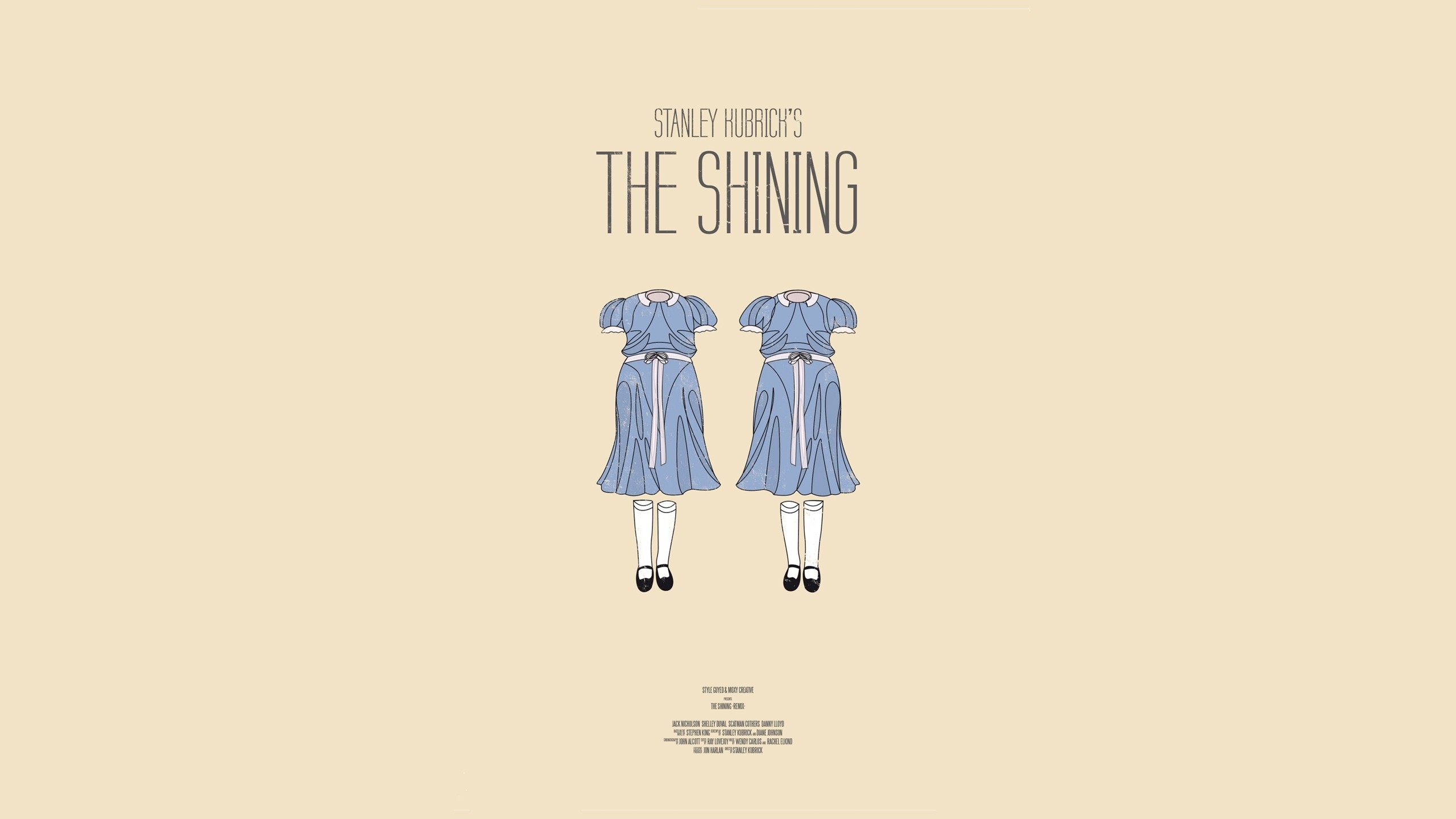 movies, Movie Poster, Minimalism, Stanley Kubrick, The Shining, Blue Dress, Simple Background Wallpaper
