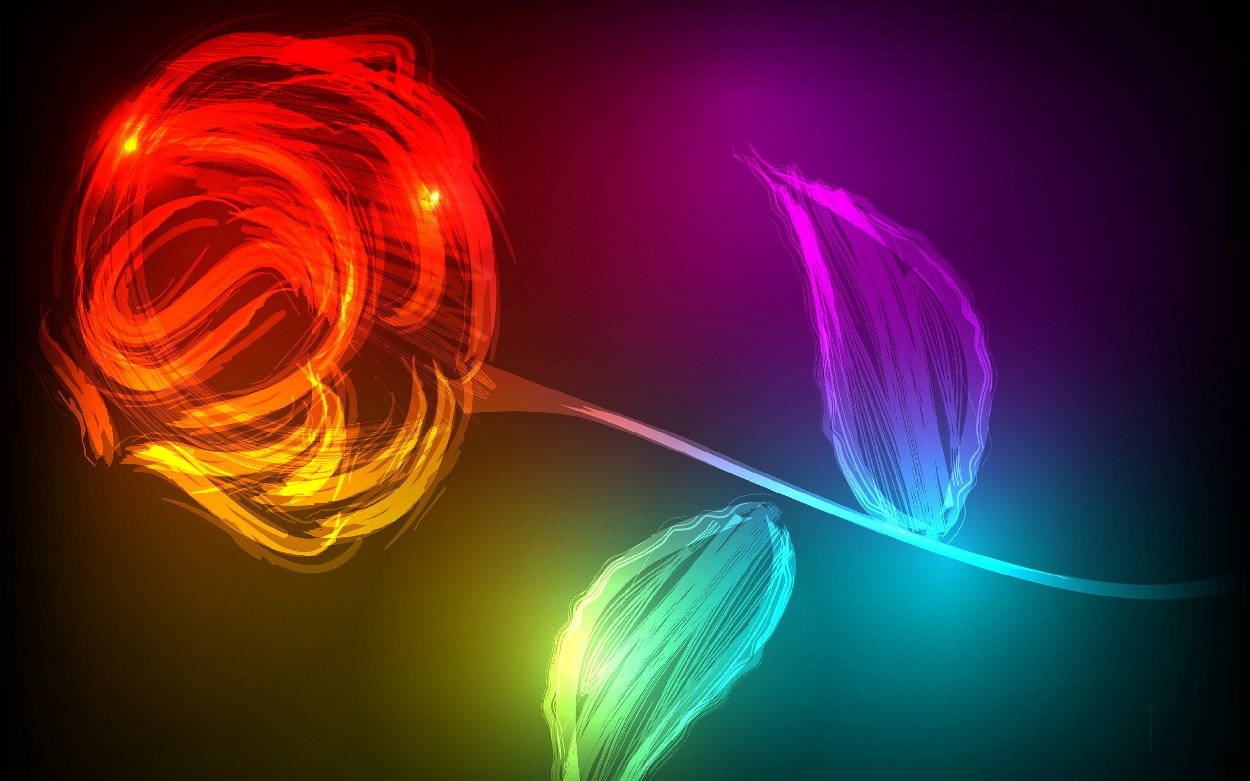 flowers, Colorful, Digital Art Wallpaper