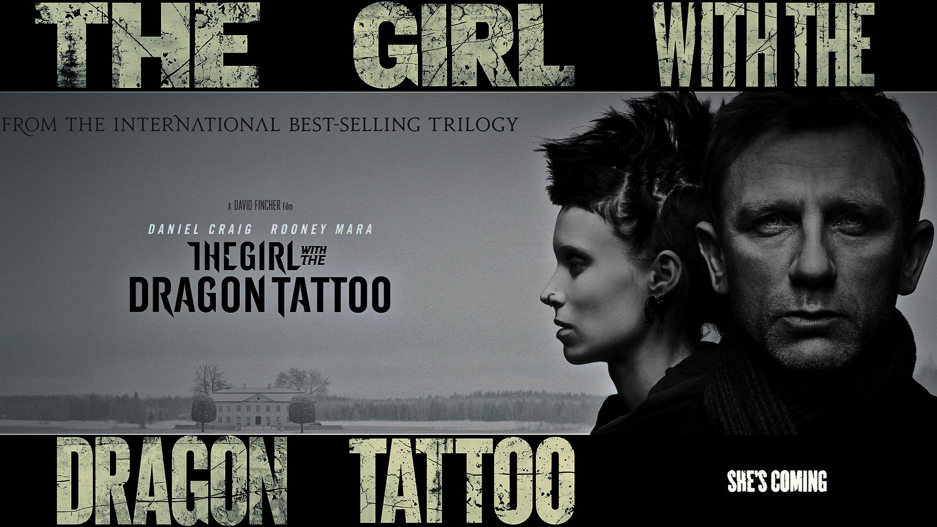 The Girl With The Dragon Tattoo, Rooney Mara, David Fincher, Movies, Daniel Craig, Stieg Larsson Wallpaper
