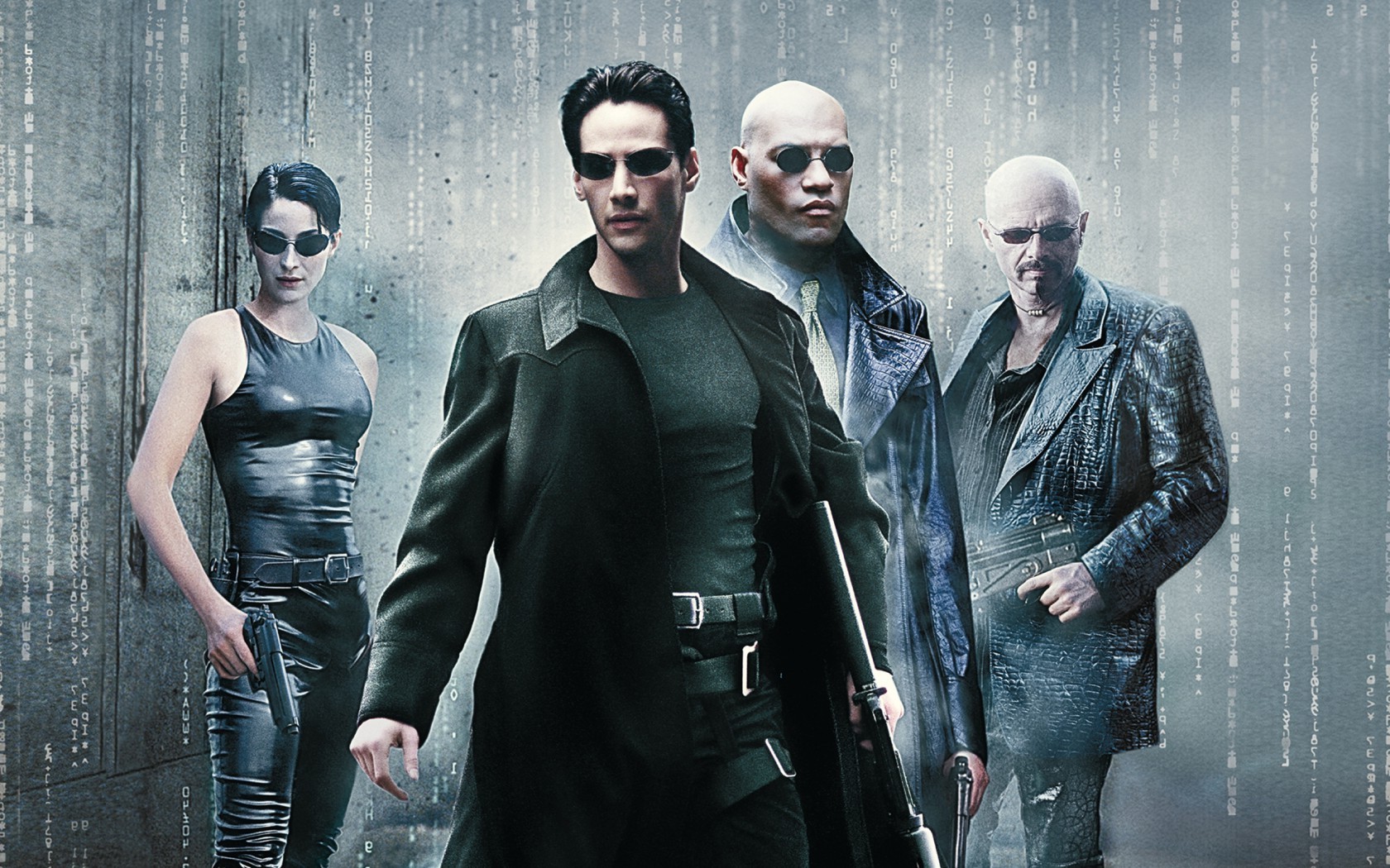 The Matrix, Movies, Neo, Keanu Reeves, Morpheus, Carrie Anne Moss, Trinity, Laurence Fishburne Wallpaper