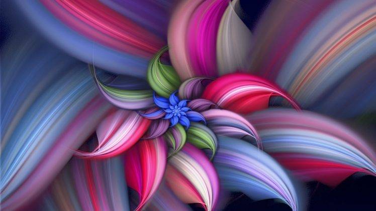 digital Art, Fractal, Minimalism, Flowers, Spiral, Colorful HD Wallpaper Desktop Background