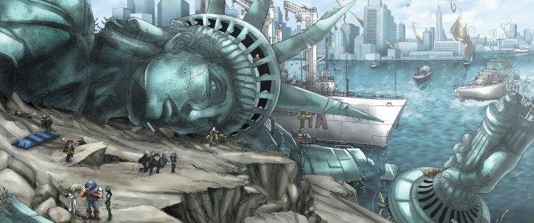 artwork, Superhero, Statue Of Liberty, X Men HD Wallpaper Desktop Background