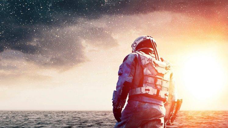 actor, Matthew McConaughey, Movies, Sky, Stars, Sea, Waves, Men, Clouds, Interstellar (movie) HD Wallpaper Desktop Background