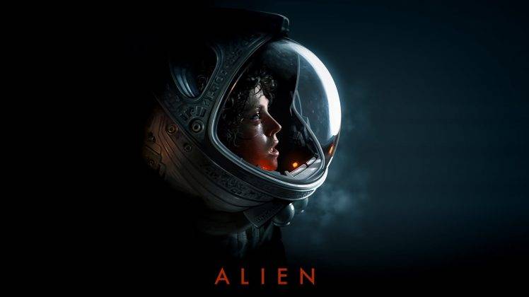Alien (movie), Ellen Ripley, Xenomorph, Artwork, Science Fiction, Sigourney Weaver, Space Suit HD Wallpaper Desktop Background