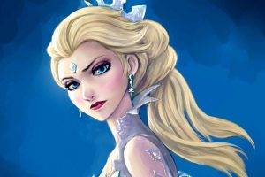 Frozen (movie), Princess Elsa, Women, Blonde, Artwork, Fan Art