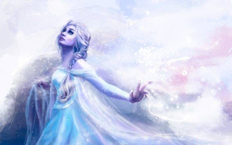 Princess Elsa, Frozen (movie), Artwork, Women HD Wallpaper Desktop Background