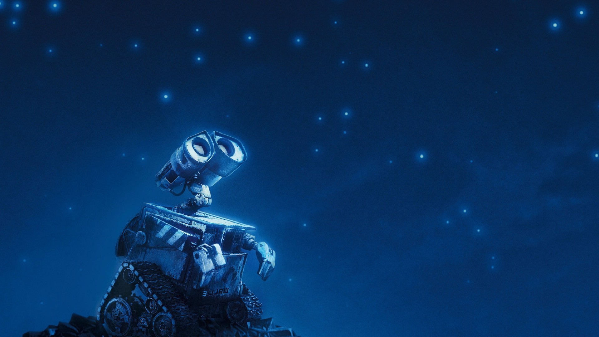 WALL·E, Pixar Animation Studios, Robot, Movies, Stars, Night Wallpaper