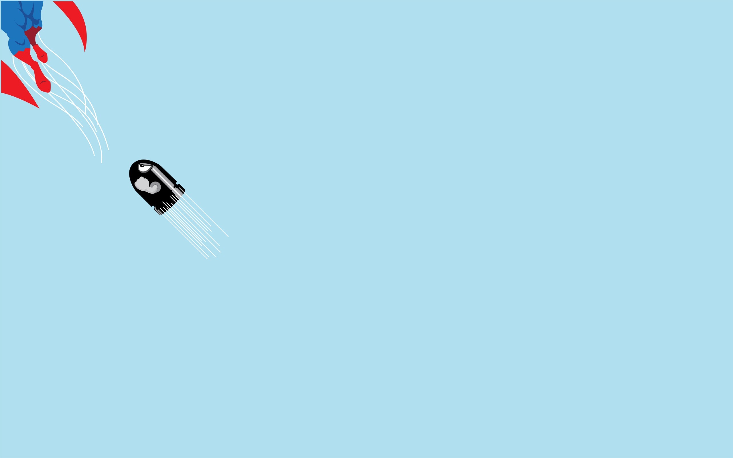 Superman, Bullet Bill, Minimalism Wallpaper