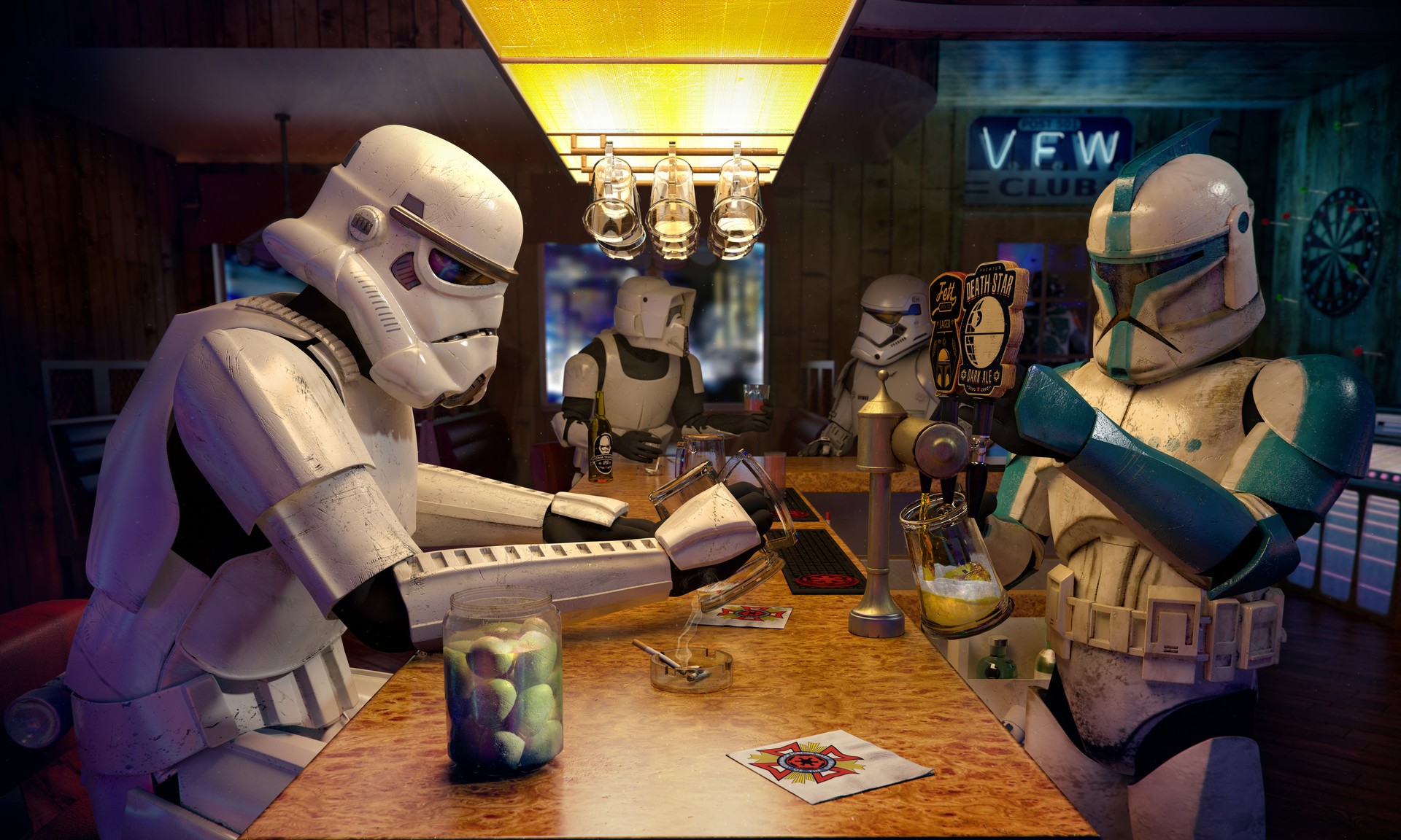 stormtrooper, Clone Trooper, Scout Trooper, Bar, Star Wars Wallpapers