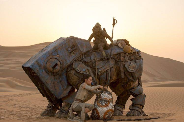Star Wars: Episode VII   The Force Awakens, Rey, Daisy Ridley, BB 8 HD Wallpaper Desktop Background