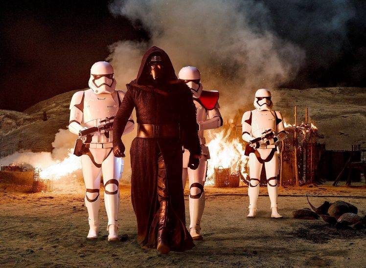 Star Wars: Episode VII   The Force Awakens, Kylo Ren, Storm Troopers HD Wallpaper Desktop Background