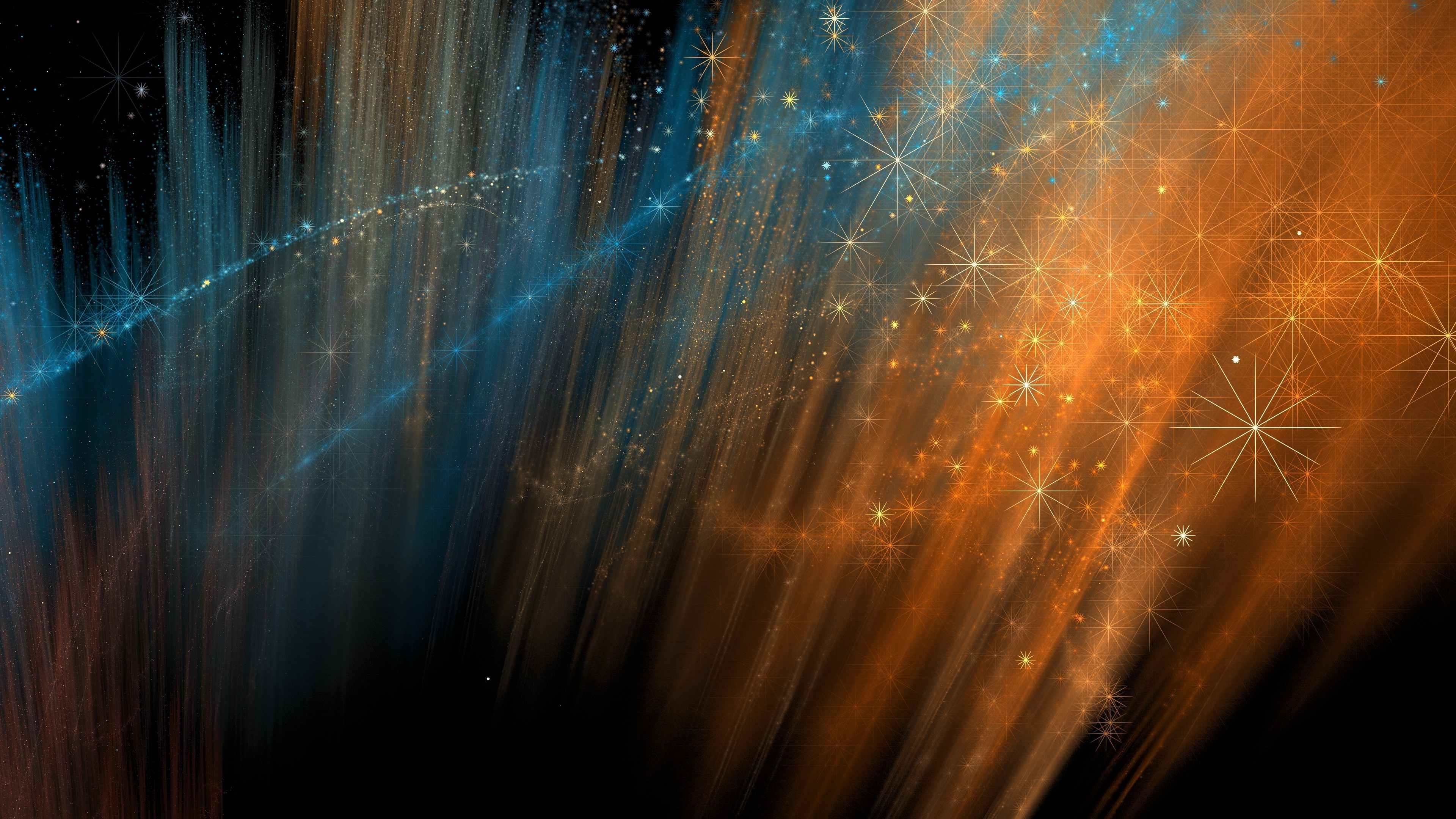 abstract, Stars, Dust, Lights, Blue, Orange Wallpaper