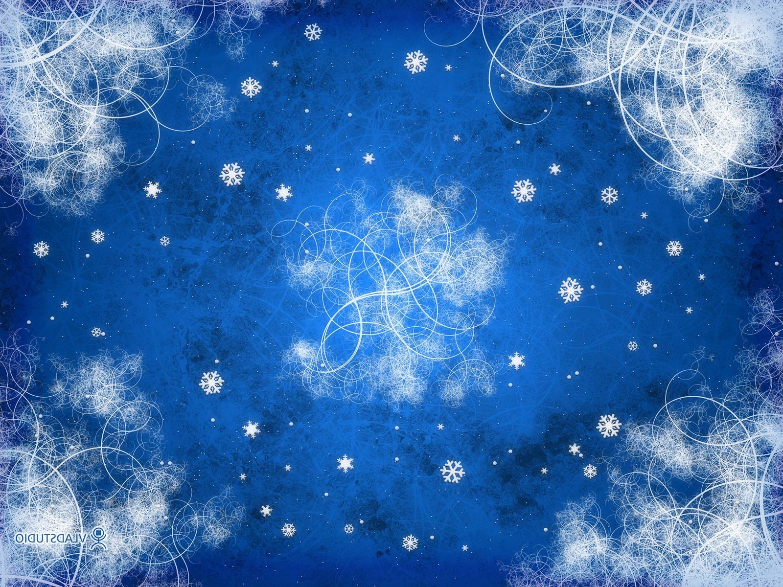 Vladstudio, Blue, Snowflakes, Abstract, Digital Art, Artwork Wallpaper