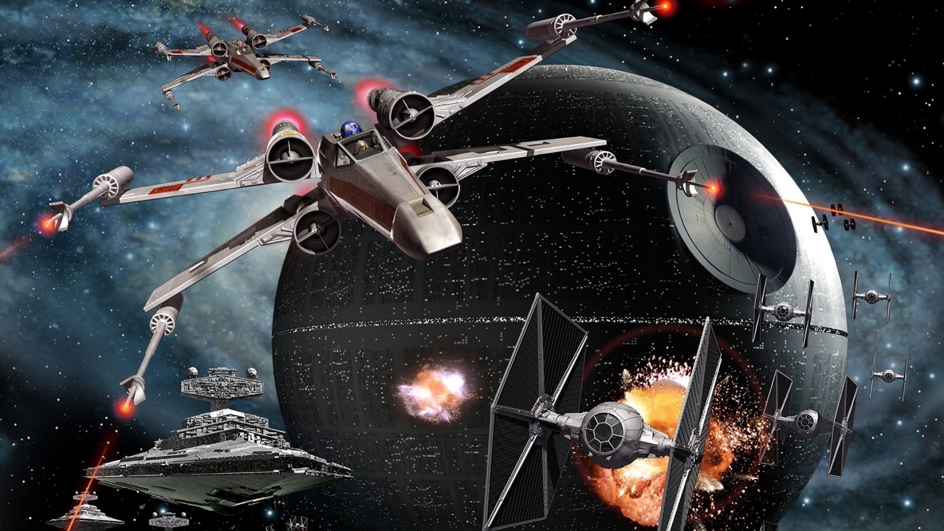 star Wars: Empire At War, Artwork, Video Games, Death Star, X wing, TIE Fighter, Star Destroyer Wallpaper