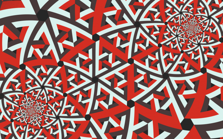 fractal, Red, Abstract, Symmetry HD Wallpaper Desktop Background