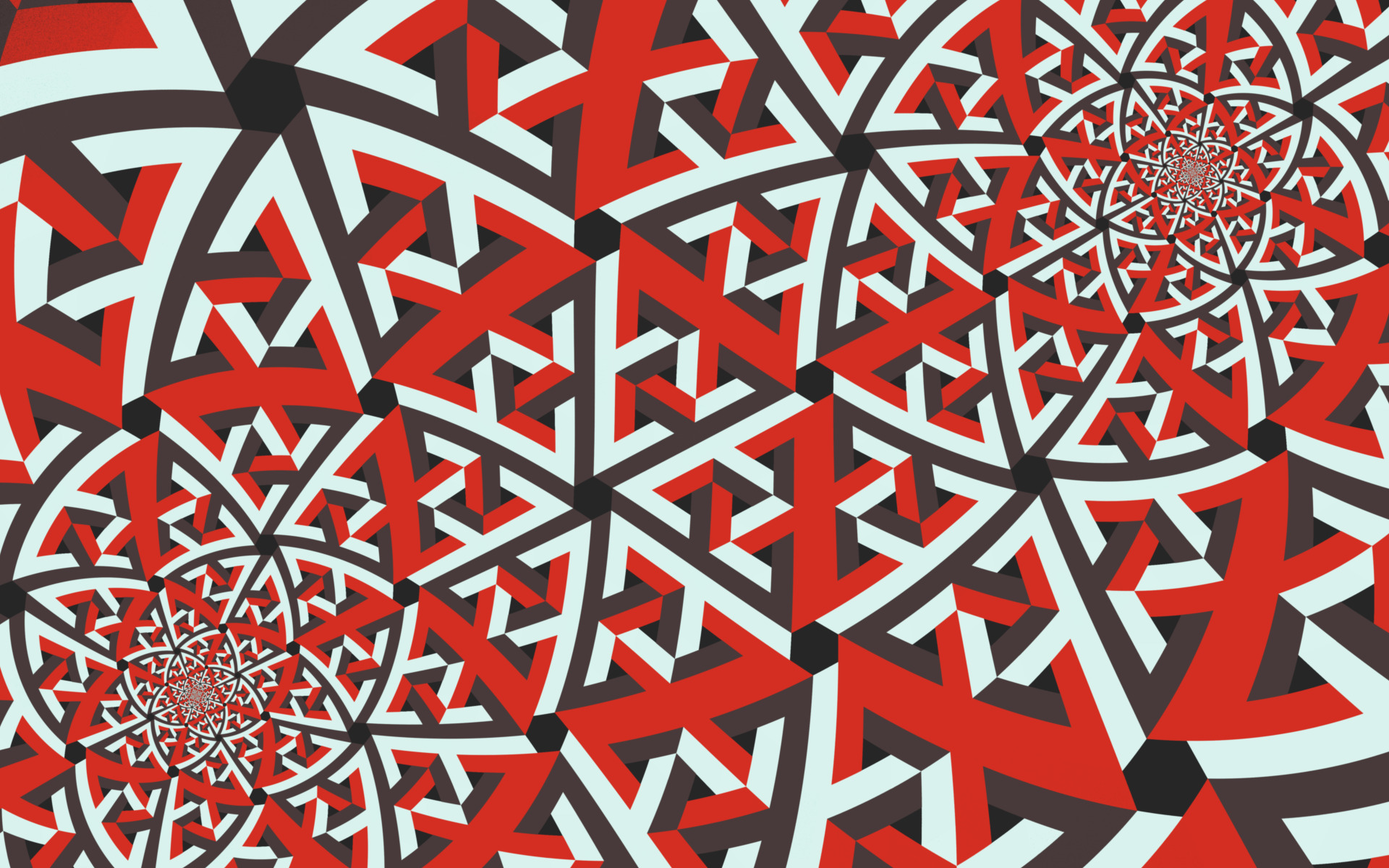 fractal, Red, Abstract, Symmetry Wallpaper