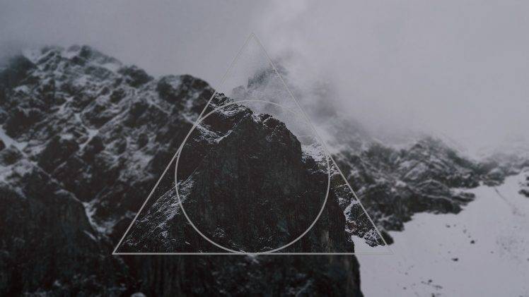 monochrome, Abstract, Mountain HD Wallpaper Desktop Background