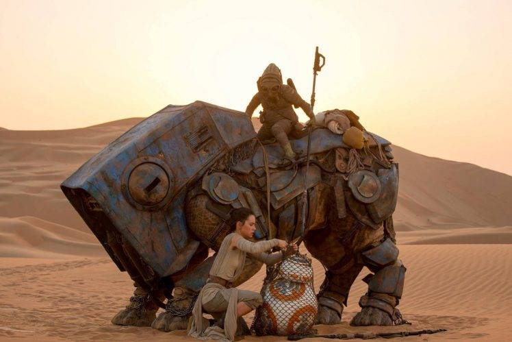 Daisy Ridley, BB 8, Star Wars, Star Wars: The Force Awakens HD Wallpaper Desktop Background