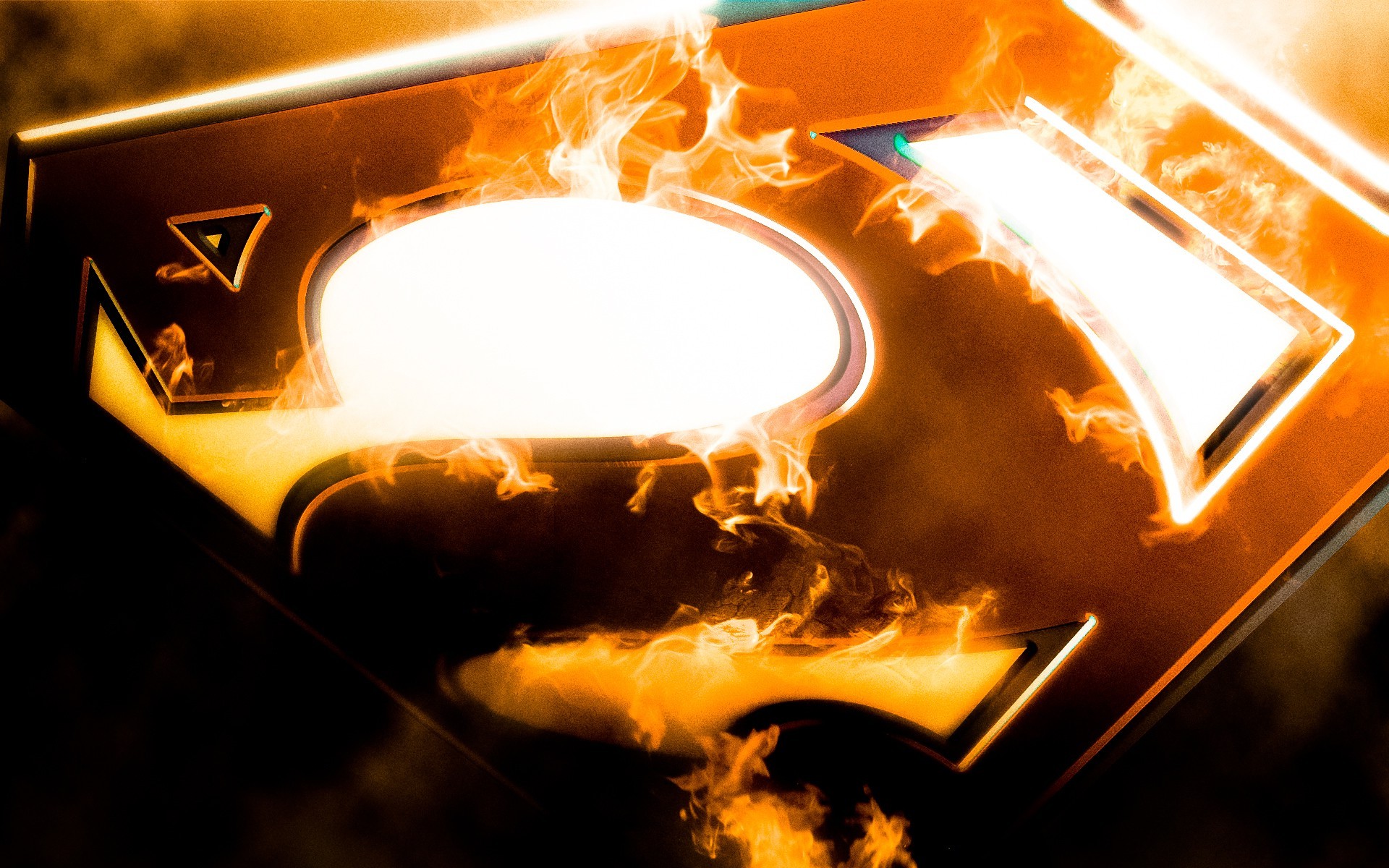 Superman, Fire, Burning, Photoshopped Wallpaper