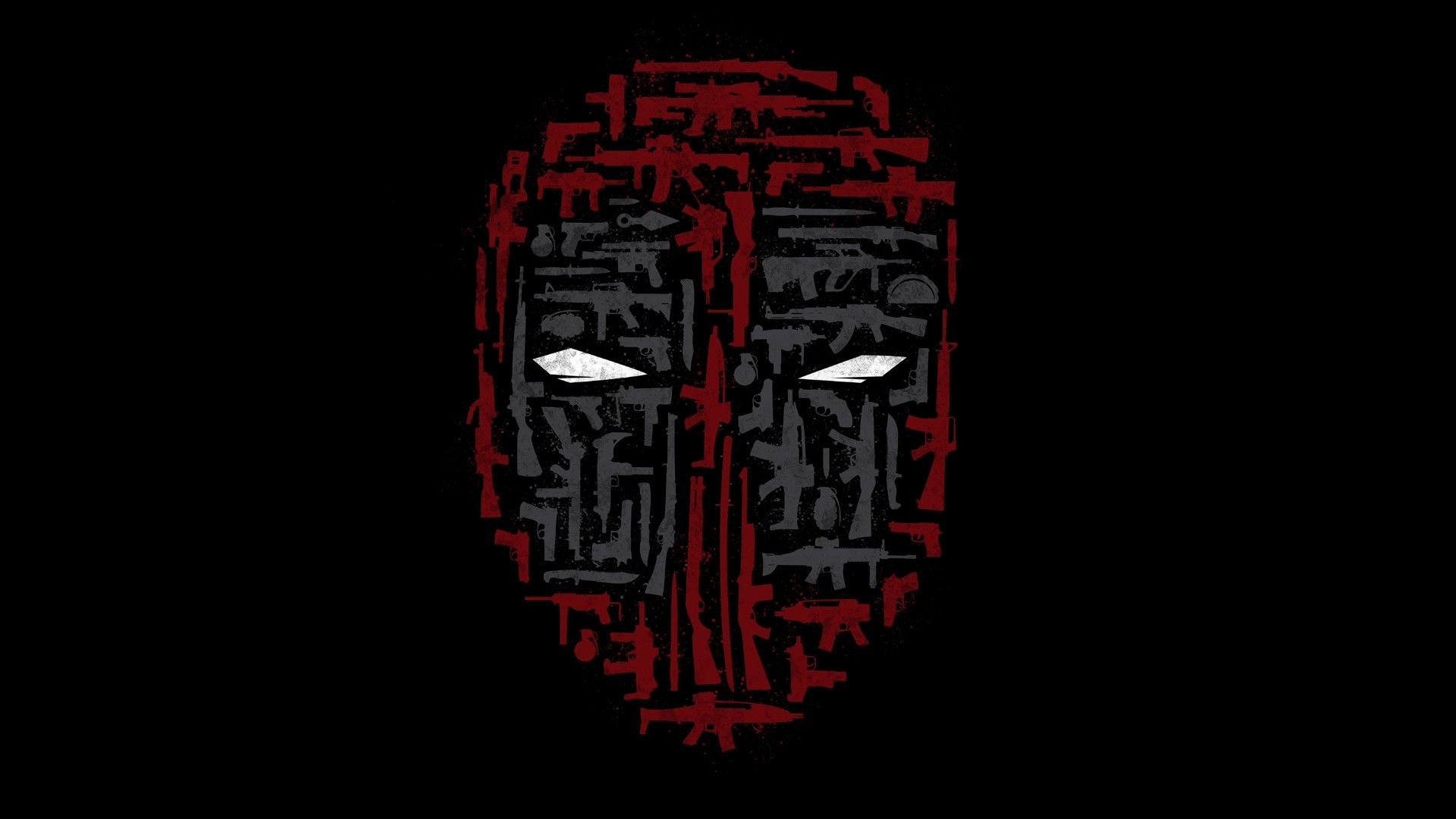 Deadpool, Weapon, Mask, Minimalism, Collage Wallpaper