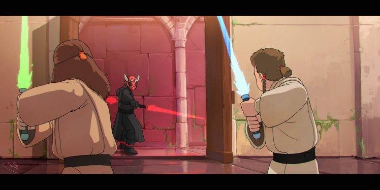 Obi Wan Kenobi Qui Gon Jinn Darth Maul Star Wars Star Wars The Phantom Menace Wallpapers Hd Desktop And Mobile Backgrounds