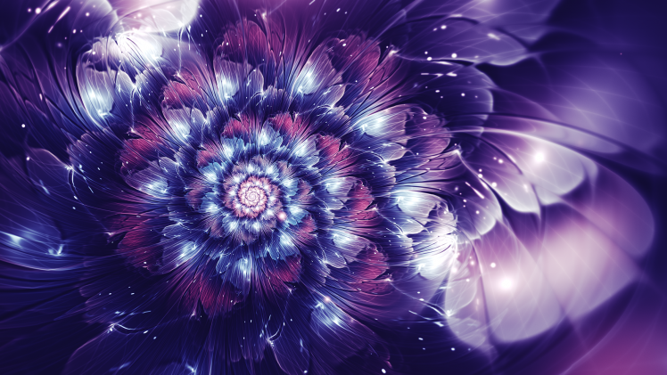 abstract, Fractal, Fractal Flowers, Glowing, Digital Art HD Wallpaper Desktop Background
