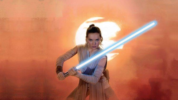 Daisy Ridley, Rey, Star Wars, Lightsaber, Jedi HD Wallpaper Desktop Background