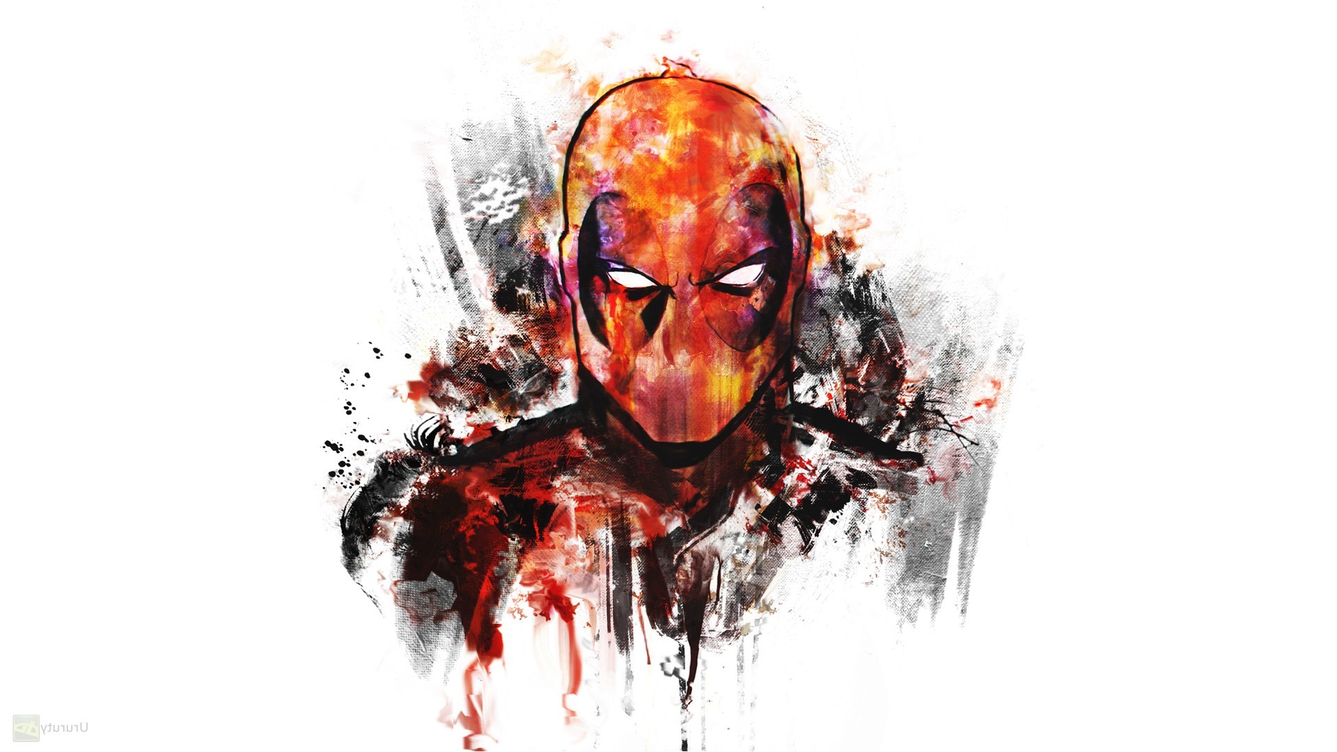 Deadpool, Digital Art, White Background, Artwork, Superhero Wallpaper