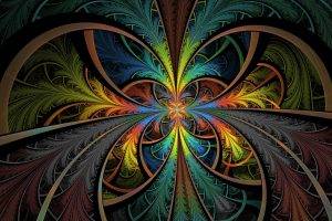 digital Art, Abstract, Fractal, Mirrored, Colorful