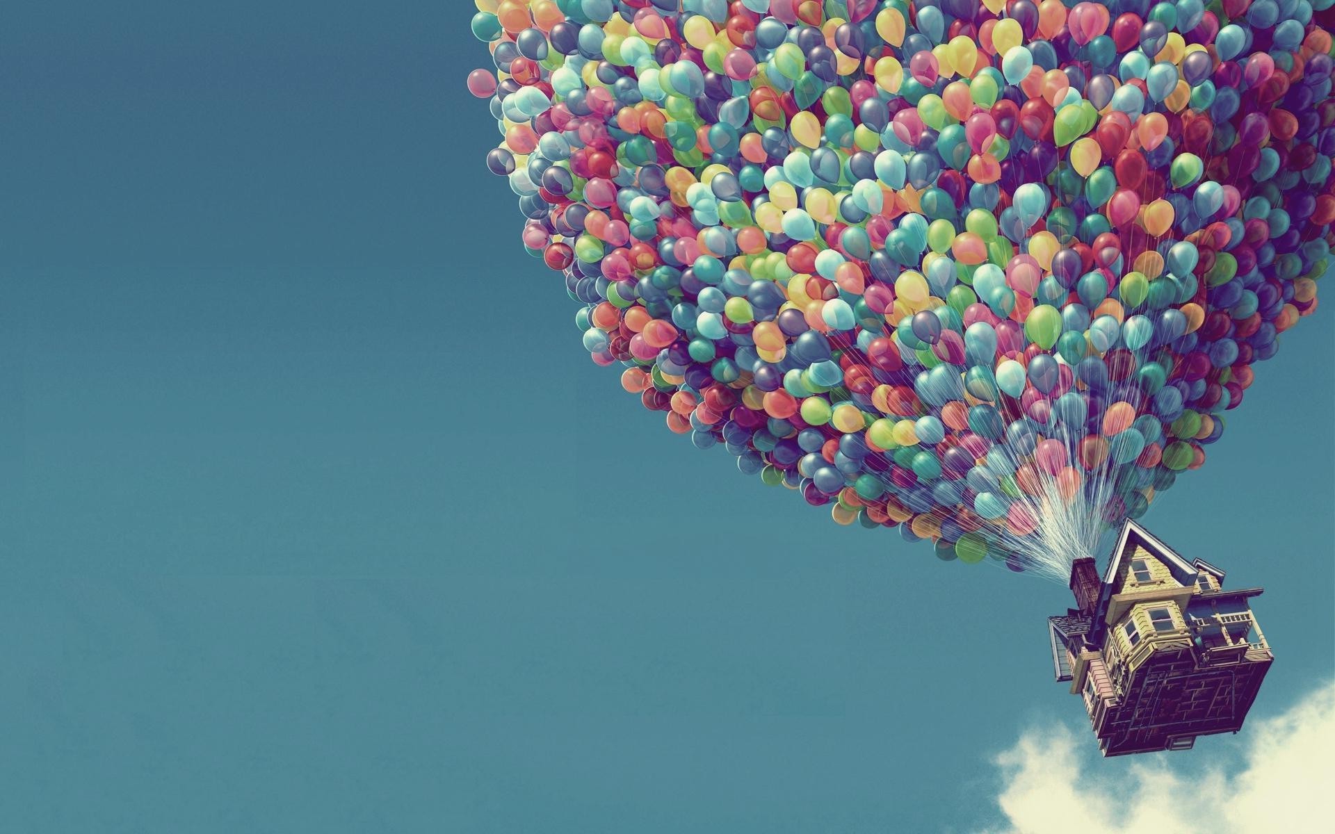 sky, Up (movie), House, Balloons, Movies Wallpaper