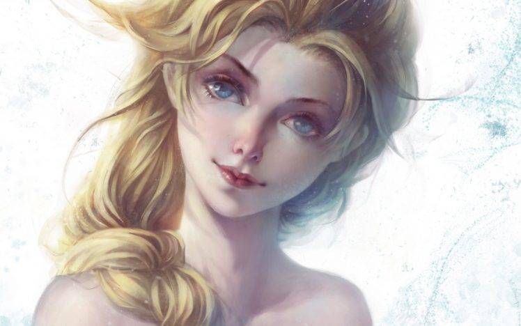 Princess Elsa, Frozen (movie), Artwork, Movies HD Wallpaper Desktop Background