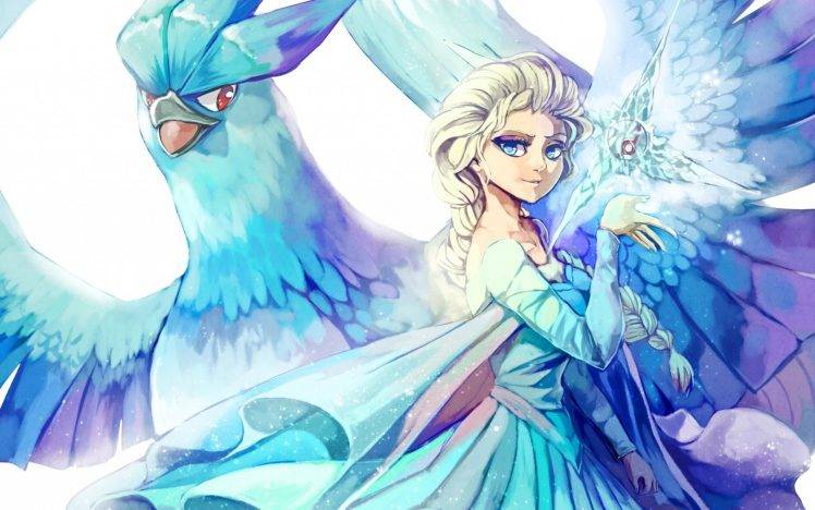 Princess Elsa, Articuno, Frozen (movie), Crossover HD Wallpaper Desktop Background