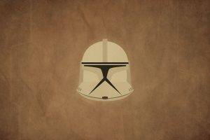 Star Wars, Clone Trooper, Minimalism, Movies, Helmet, Brown Background