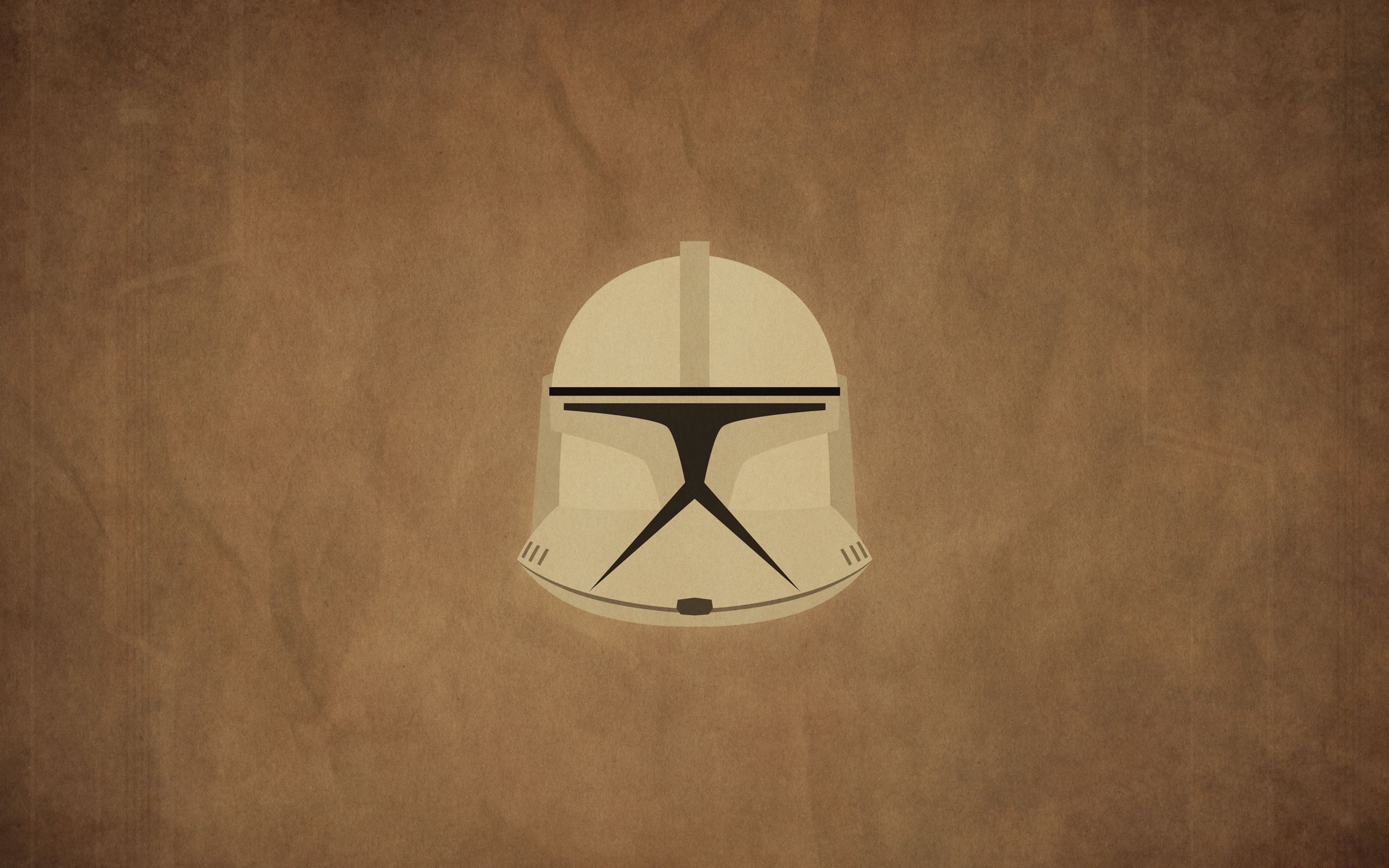 Star Wars, Clone Trooper, Minimalism, Movies, Helmet, Brown Background Wallpaper