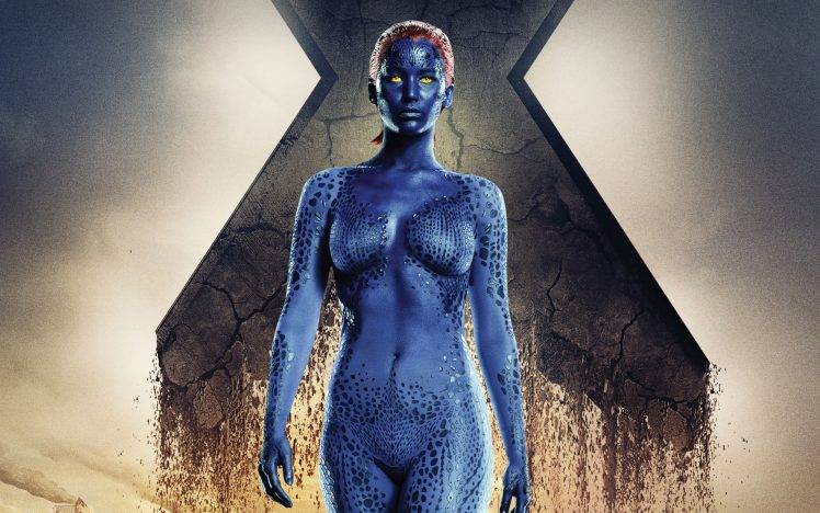 X Men, Mystique, Jennifer Lawrence, X Men: Days Of Future Past, Yellow Eyes, Superheroines HD Wallpaper Desktop Background
