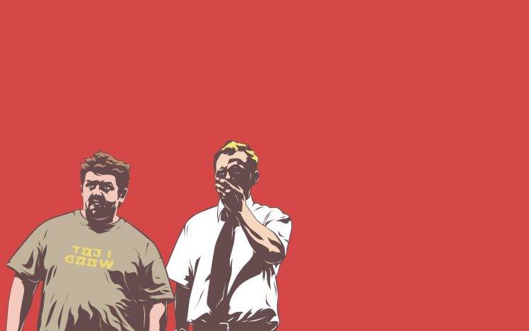 Simon Pegg, Shaun Of The Dead, Nick Frost, Movies, Simple Background HD Wallpaper Desktop Background