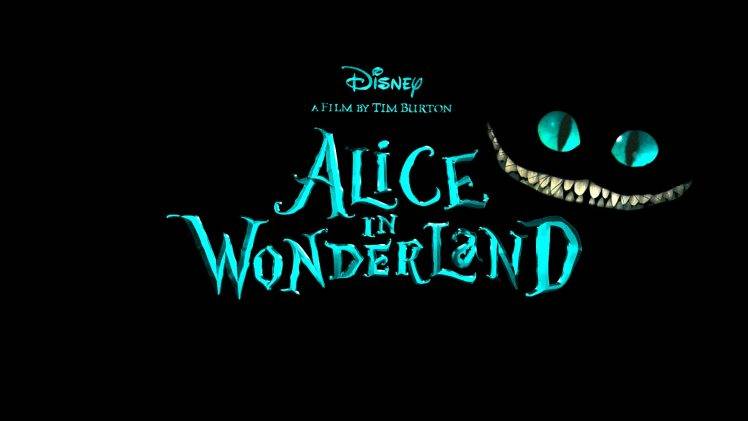 movies, Alice In Wonderland, Cheshire Cat, Black Background HD Wallpaper Desktop Background