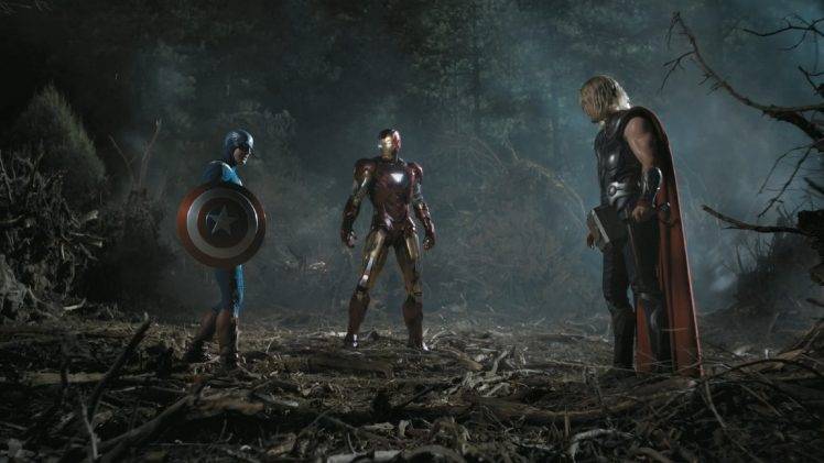 movies, The Avengers, Thor, Iron Man, Captain America, Chris Hemsworth, Chris Evans HD Wallpaper Desktop Background