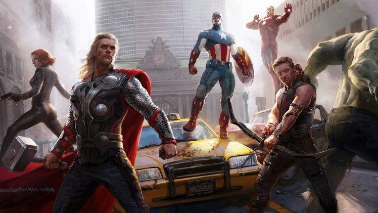 movies, The Avengers, Thor, Iron Man, Hawkeye, Captain America, Black Widow, Hulk, Bruce Banner HD Wallpaper Desktop Background