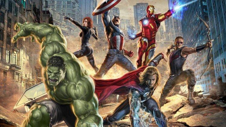 movies, The Avengers, Hawkeye, Hulk, Black Widow, Thor, Iron Man, Captain America, Concept Art HD Wallpaper Desktop Background