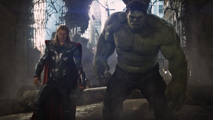 movies, The Avengers, Hulk, Thor, Chris Hemsworth HD Wallpaper Desktop Background