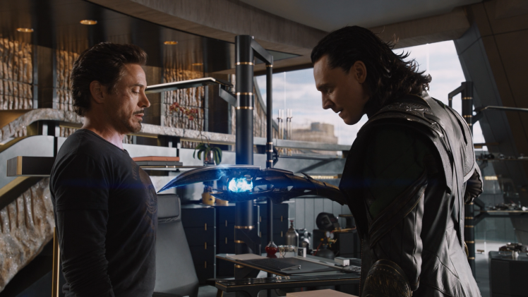 movies, The Avengers, Tony Stark, Loki, Tom Hiddleston, Robert Downey Jr. HD Wallpaper Desktop Background