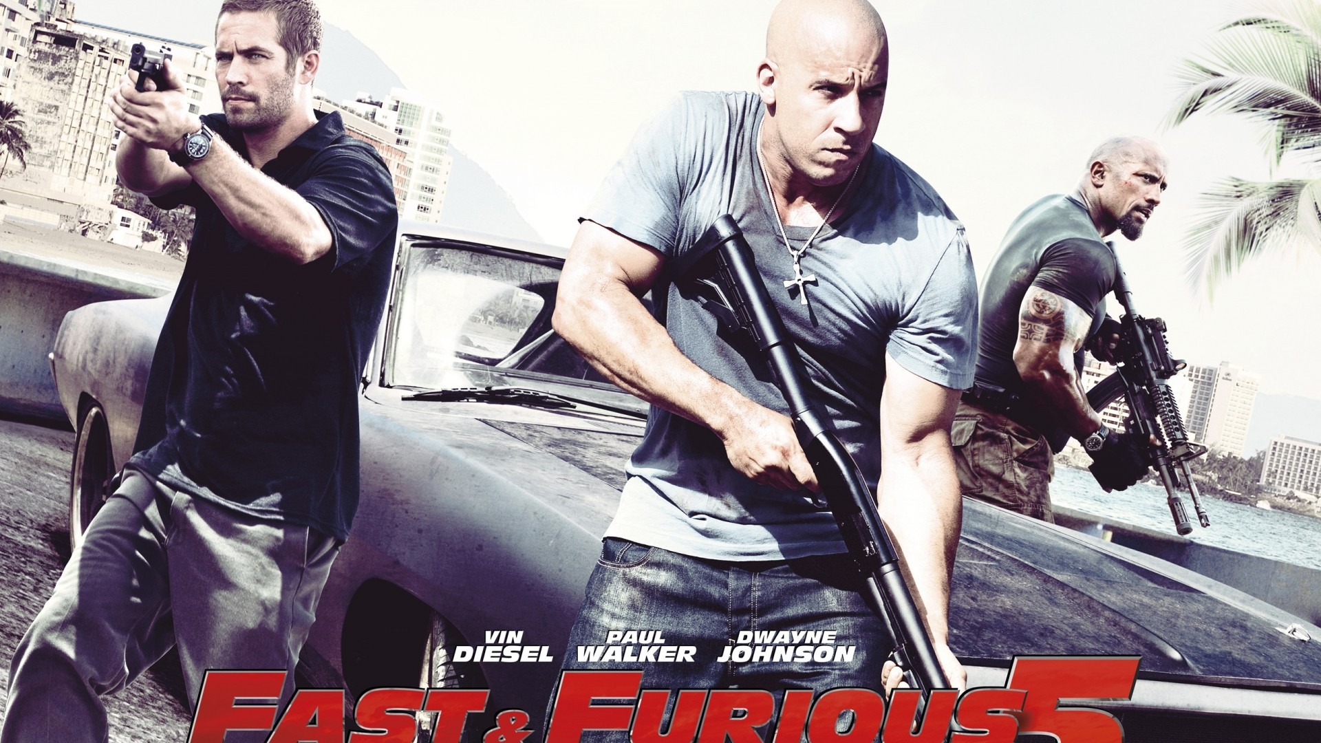 movies, Fast And Furious, Dwayne Johnson, Paul Walker, Vin Diesel Wallpaper