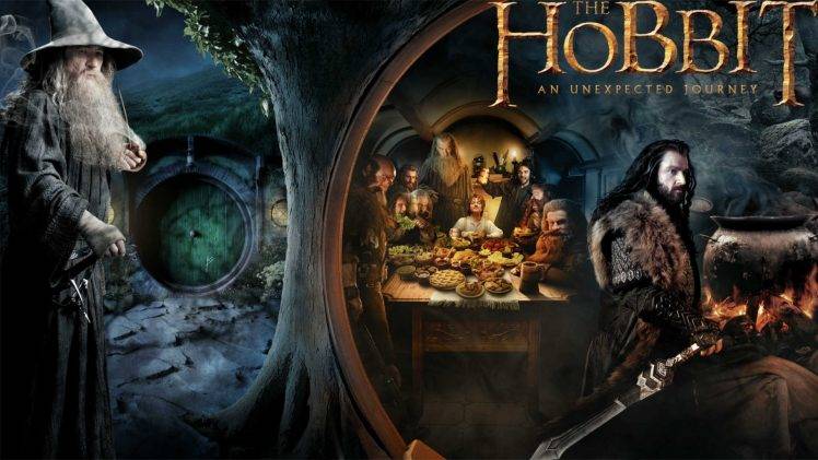 The Hobbit: An Unexpected Journey, Movies, Gandalf, Thorin Oakenshield, Bilbo Baggins, Dwarfs HD Wallpaper Desktop Background
