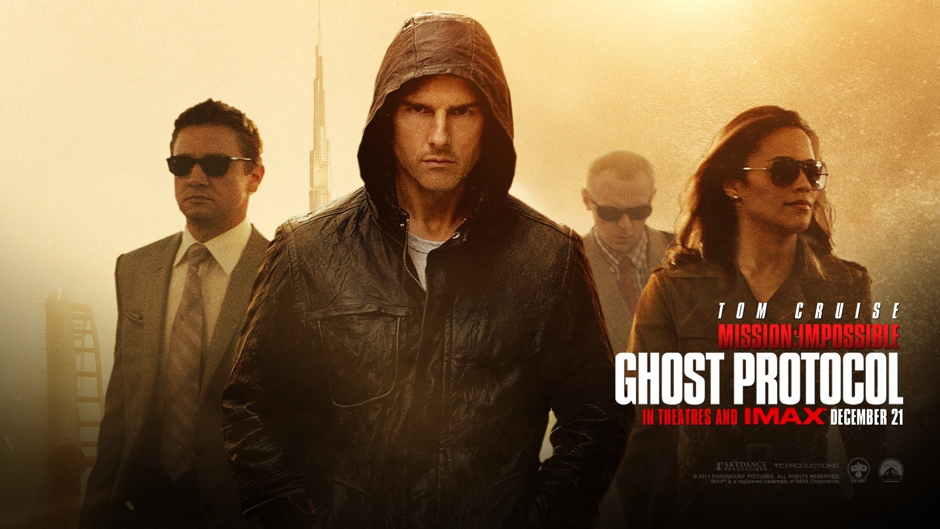 movies, Mission Impossible Ghost Protocol, Tom Cruise, Simon Pegg, Jeremy Renner Wallpaper