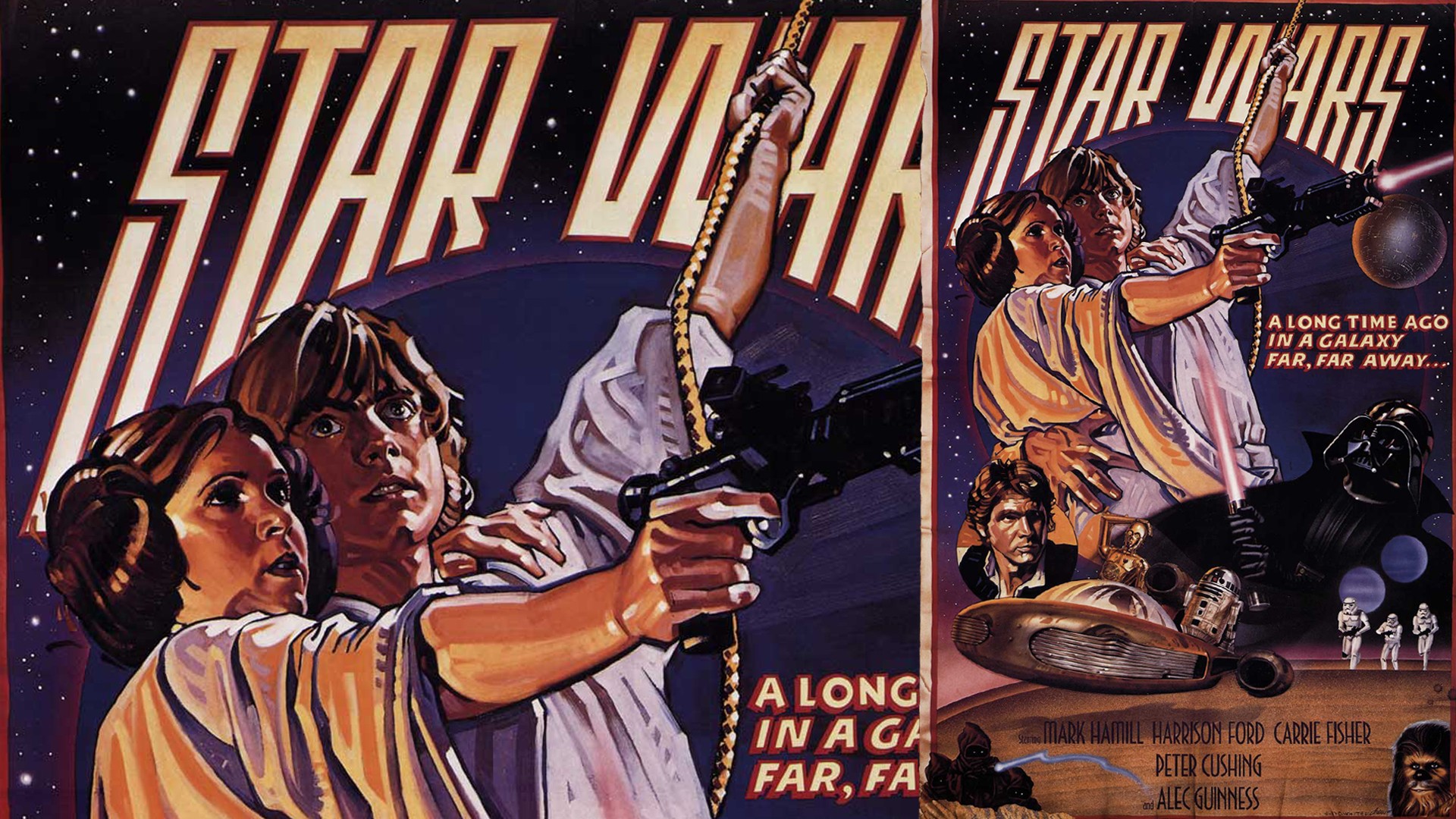 movies, Star Wars, Star Wars: Episode IV   A New Hope, Leia Organa, Luke Skywalker, Film Posters, Collage Wallpaper