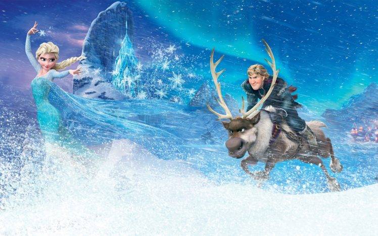 Frozen (movie), Princess Elsa, Sven (Frozen), Kristoff (Frozen), Movies HD Wallpaper Desktop Background