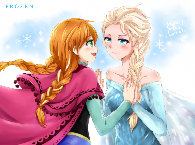 Princess Elsa, Princess Anna, Frozen (movie), Movies, Artwork, Elsanna HD Wallpaper Desktop Background
