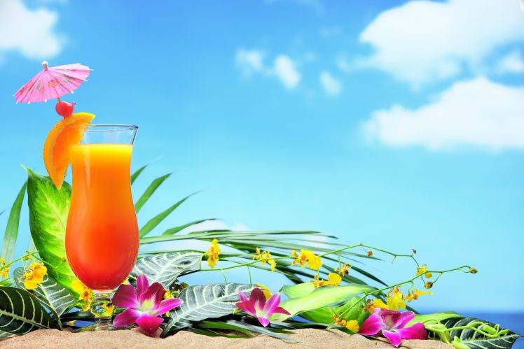 drink, Flowers, Leaves HD Wallpaper Desktop Background