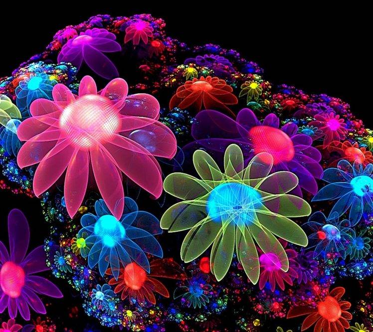 fractal Flowers HD Wallpaper Desktop Background
